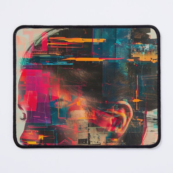 Item preview, Women portraits, digital distortion, intense glitch colors designed and sold by Piotrek0001.