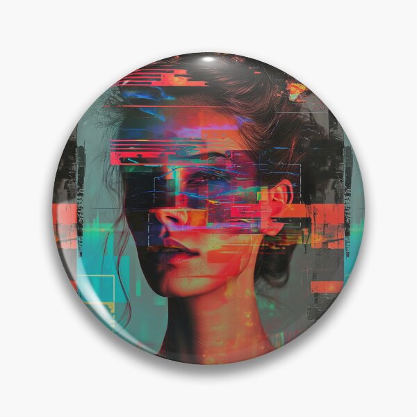 Item preview, Women portraits, digital distortion, intense glitch colors designed and sold by Piotrek0001.