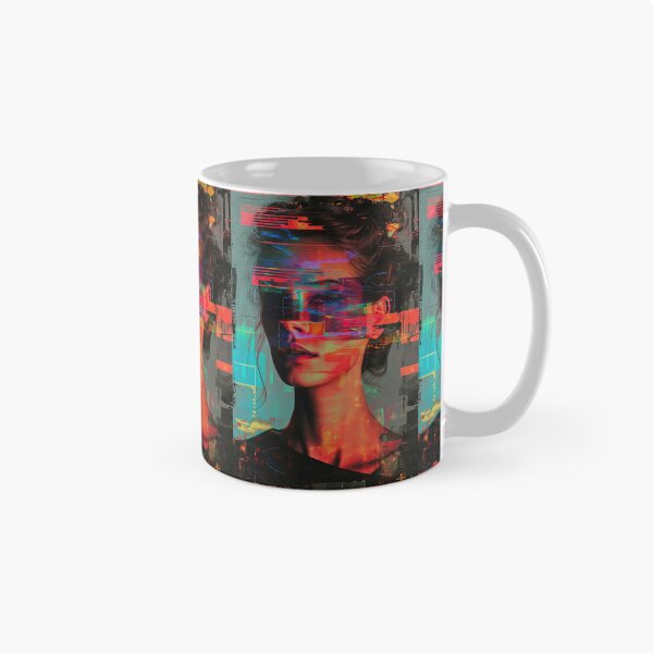 Item preview, Women portraits, digital distortion, intense glitch colors designed and sold by Piotrek0001.
