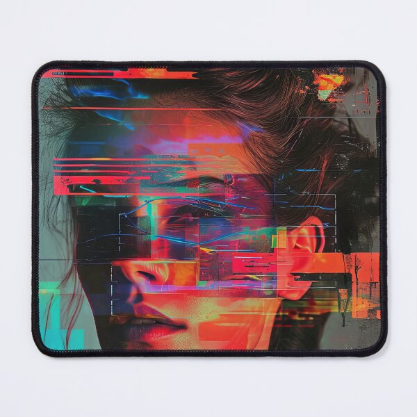 Item preview, Women portraits, digital distortion, intense glitch colors designed and sold by Piotrek0001.