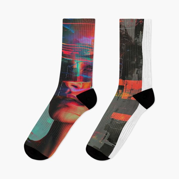 Item preview, Women portraits, digital distortion, intense glitch colors designed and sold by Piotrek0001.