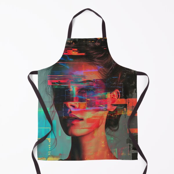 Item preview, Women portraits, digital distortion, intense glitch colors designed and sold by Piotrek0001.