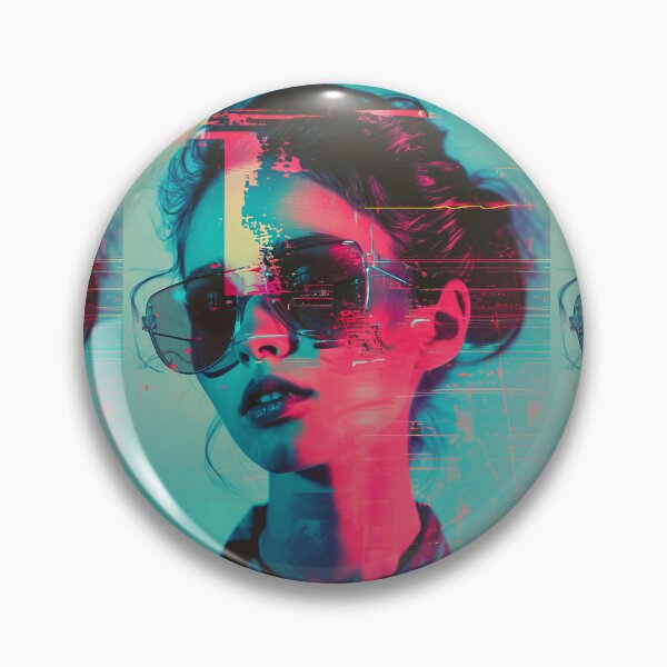 Item preview, Women portraits, digital distortion, intense glitch colors designed and sold by Piotrek0001.