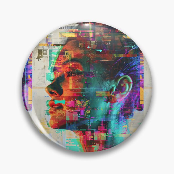 Item preview, Women portraits, digital distortion, intense glitch colors designed and sold by Piotrek0001.