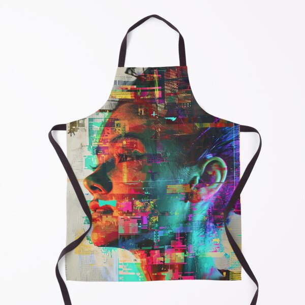 Item preview, Women portraits, digital distortion, intense glitch colors designed and sold by Piotrek0001.