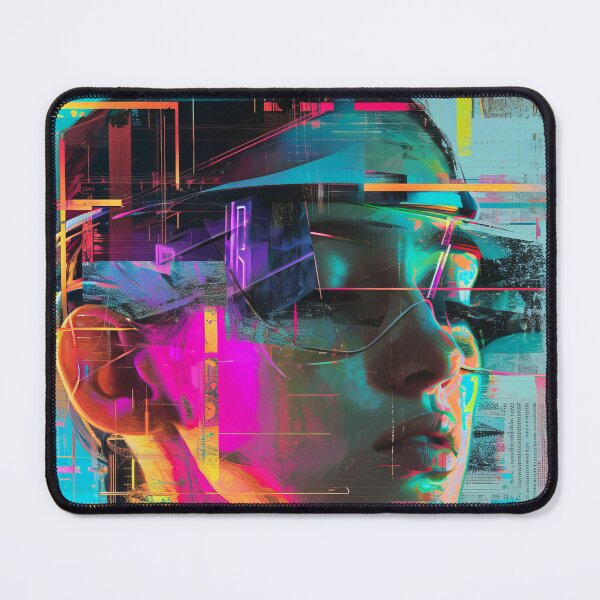 Item preview, Women portraits, digital distortion, intense glitch colors designed and sold by Piotrek0001.
