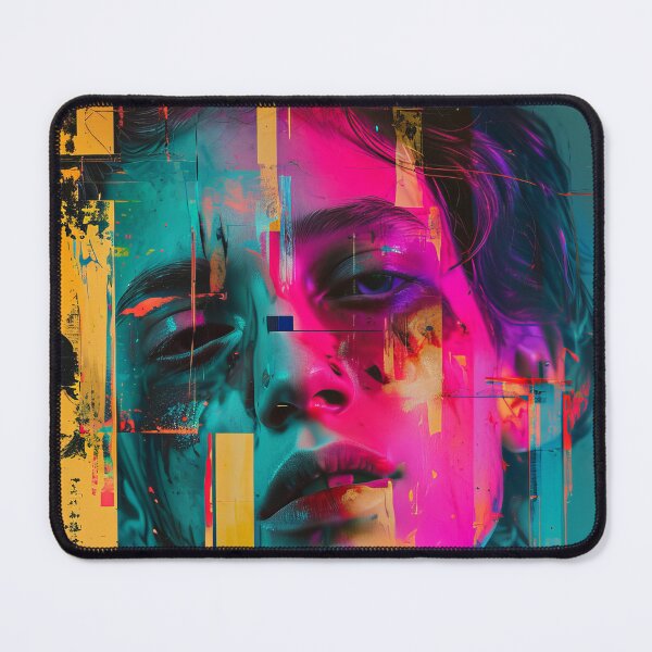 Item preview, Women portraits, digital distortion, intense glitch colors designed and sold by Piotrek0001.