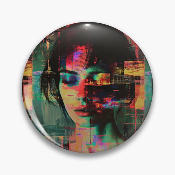Item preview, Women portraits, digital distortion, intense glitch colors designed and sold by Piotrek0001.