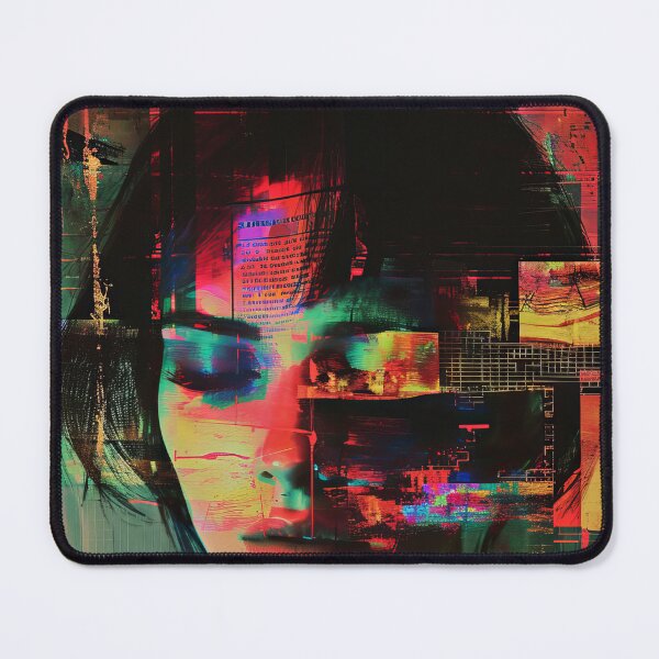 Item preview, Women portraits, digital distortion, intense glitch colors designed and sold by Piotrek0001.