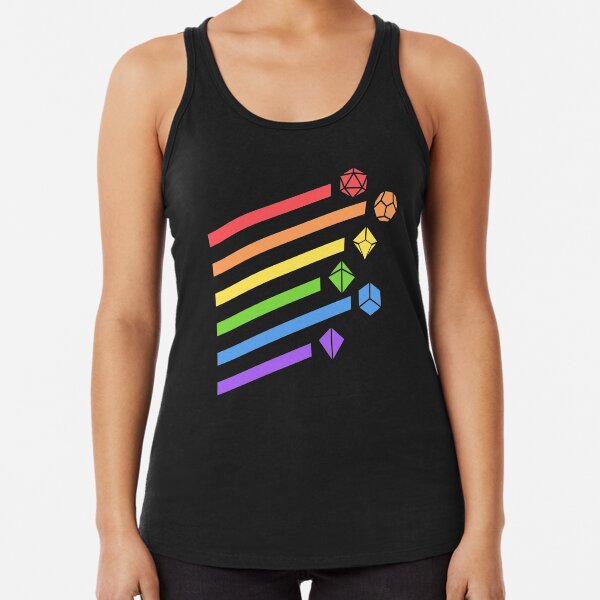 Rainbow Dice Set Tabletop RPG Gaming Racerback Tank Top