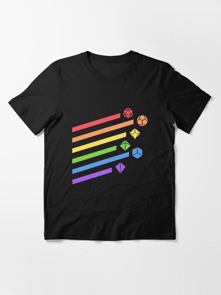 Alternate view of Rainbow Dice Set Tabletop RPG Gaming Essential T-Shirt