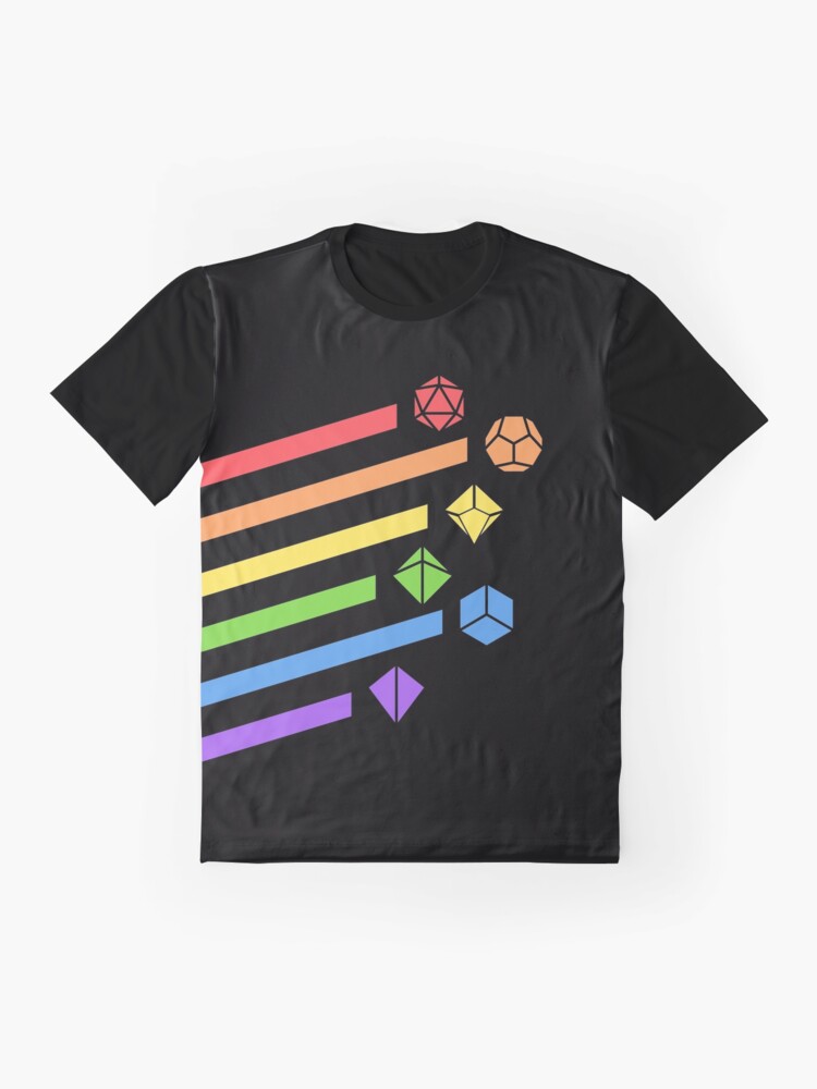 Alternate view of Rainbow Dice Set Tabletop RPG Gaming Graphic T-Shirt