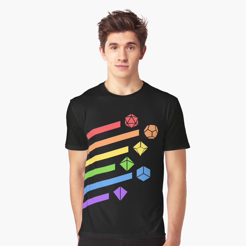 Rainbow Dice Set Tabletop RPG Gaming Graphic T-Shirt