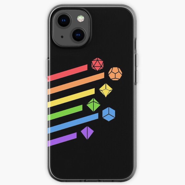 Rainbow Dice Set Tabletop RPG Gaming iPhone Soft Case