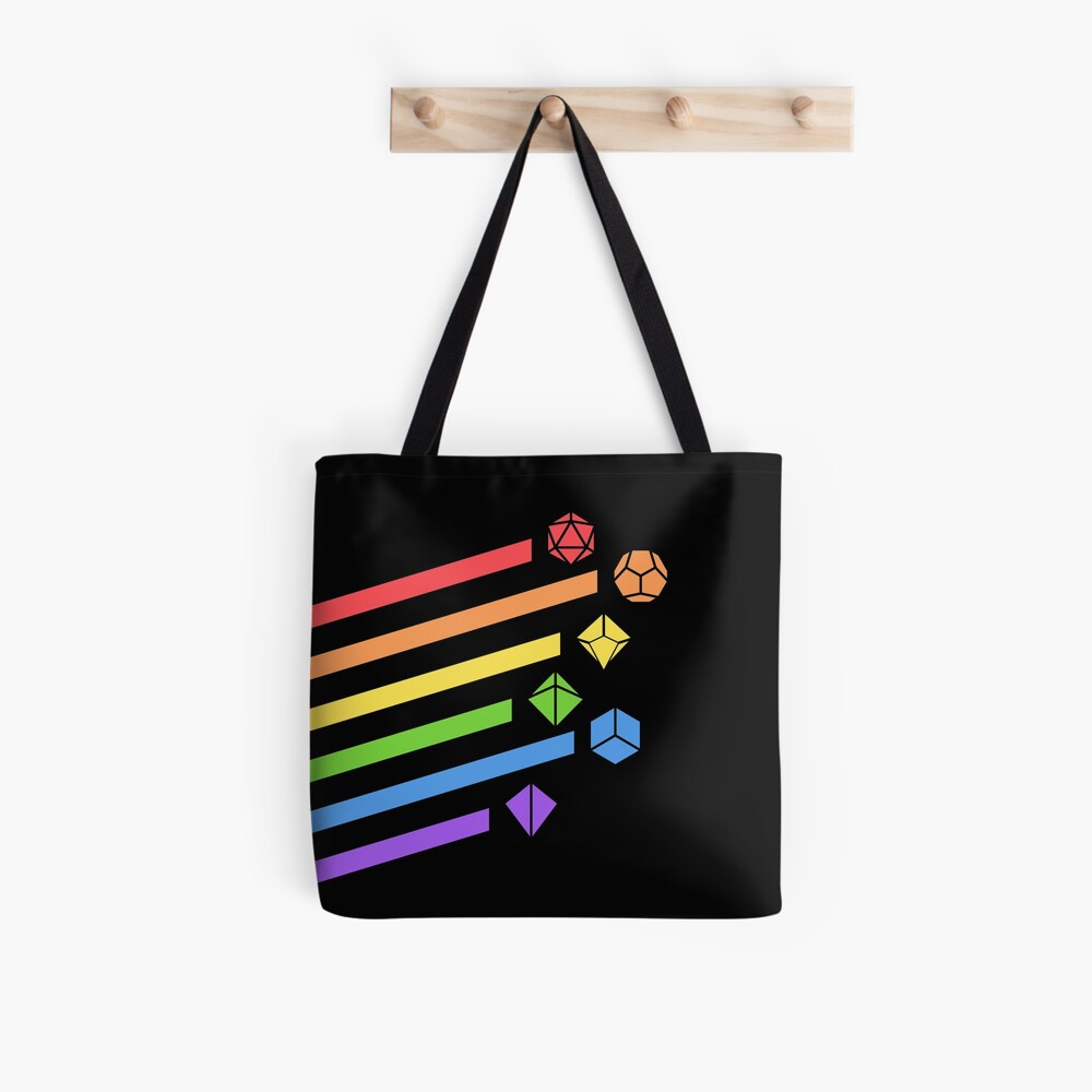 Rainbow Dice Set Tabletop RPG Gaming Tote Bag