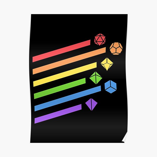 Rainbow Dice Set Tabletop RPG Gaming Poster