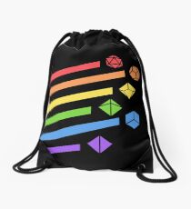 Rainbow Dice Set Tabletop RPG Gaming Drawstring Bag