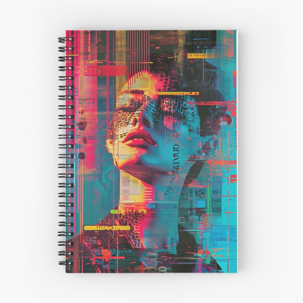 Item preview, Women portraits, digital distortion, intense glitch colors designed and sold by Piotrek0001.