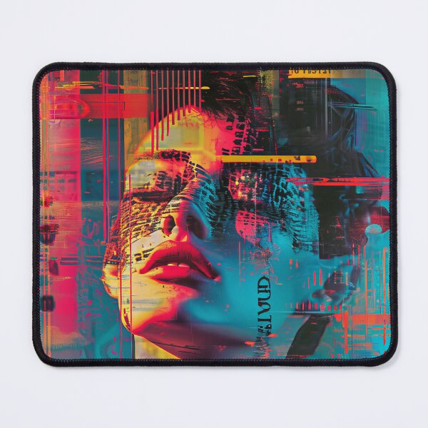 Item preview, Women portraits, digital distortion, intense glitch colors designed and sold by Piotrek0001.