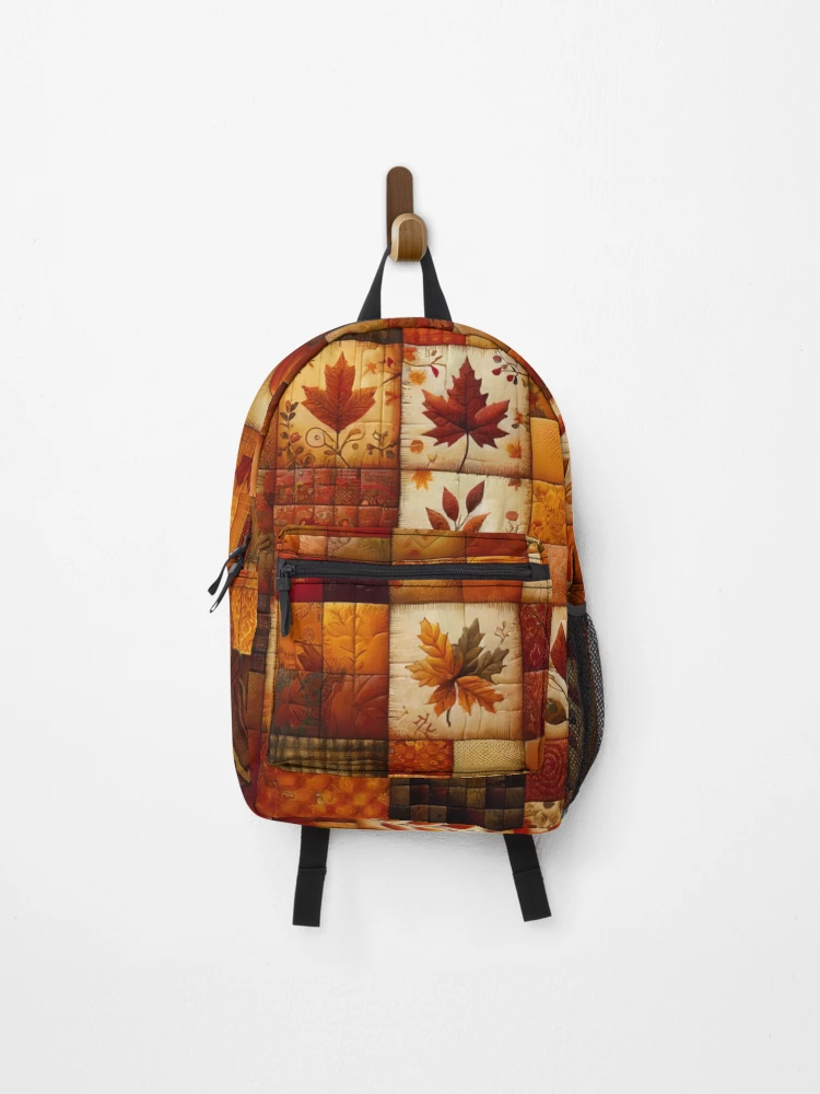 Thumbnail 1 of 3, Backpack, Fall Colored Patchwork Pattern designed and sold by PinUpPizzazz.