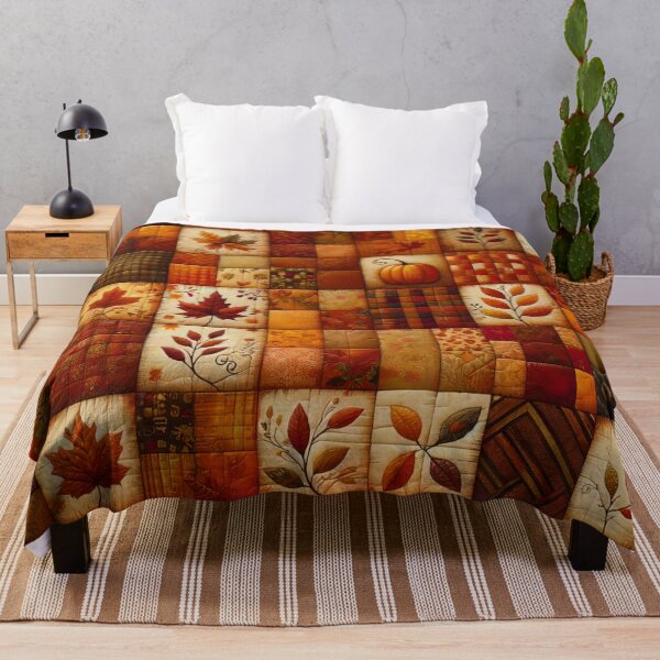 Item preview, Fall Colored Patchwork Pattern designed and sold by PinUpPizzazz.