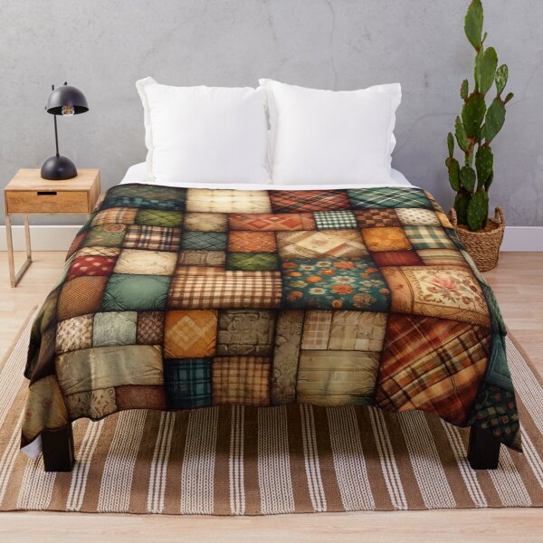 Item preview, Fall Colored Patchwork Pattern designed and sold by PinUpPizzazz.