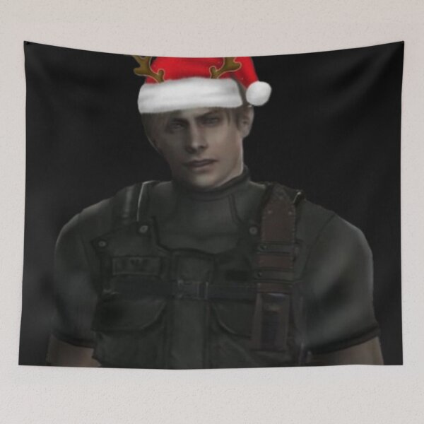 Item preview, Classic Leon Kennedy Resident Evil 4 Wearing a Christmas Hat designed and sold by Neesu.
