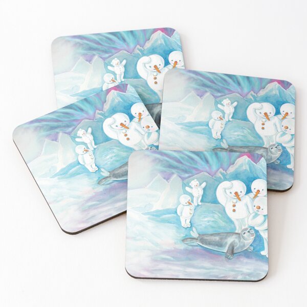 Item preview, Happy Seal on Ice and Snow Talking to Five Cute Snowmen designed and sold by Julia Doria.