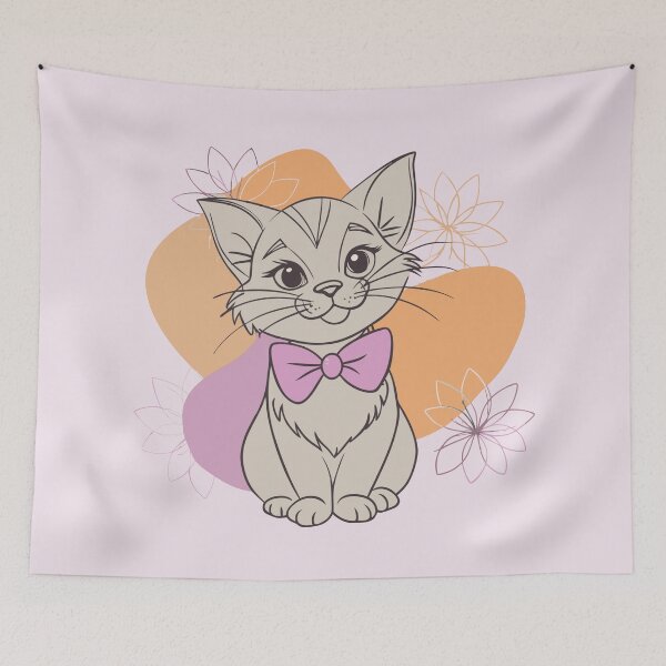 Item preview, cute floral cat lineart designed and sold by rlav123.