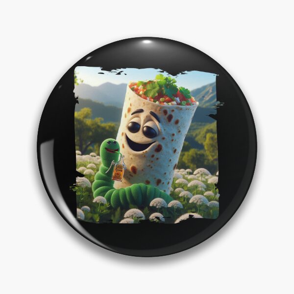Artikelvorschau, Lächelnde Tortilla auf einer Wiese mit Rum trinkendem Wurm entworfen und verkauft von Hungry-Murphy.
