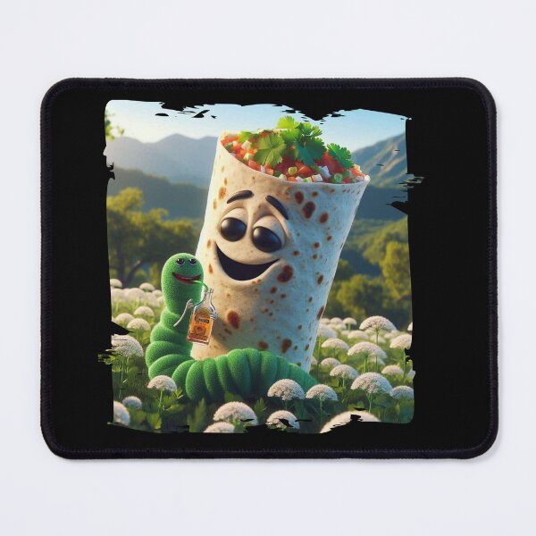 Item preview, Smiling Tortilla on a Meadow with a Rum-Drinking Worm designed and sold by Hungry-Murphy.