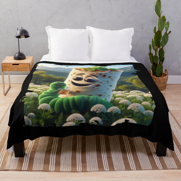 Item preview, Smiling Tortilla on a Meadow with a Rum-Drinking Worm designed and sold by Hungry-Murphy.