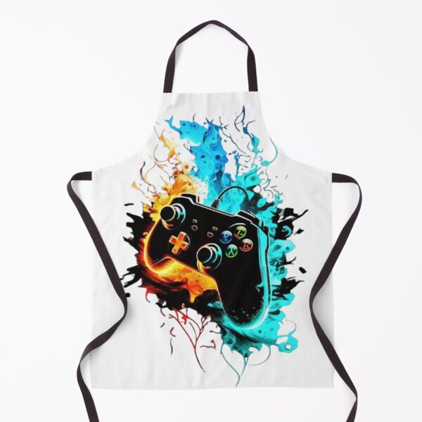 Item preview, Fiery Ice Gamer Controller Art Print - Vibrant Gaming Room Wall Decor designed and sold by Ice Diamond Designs.
