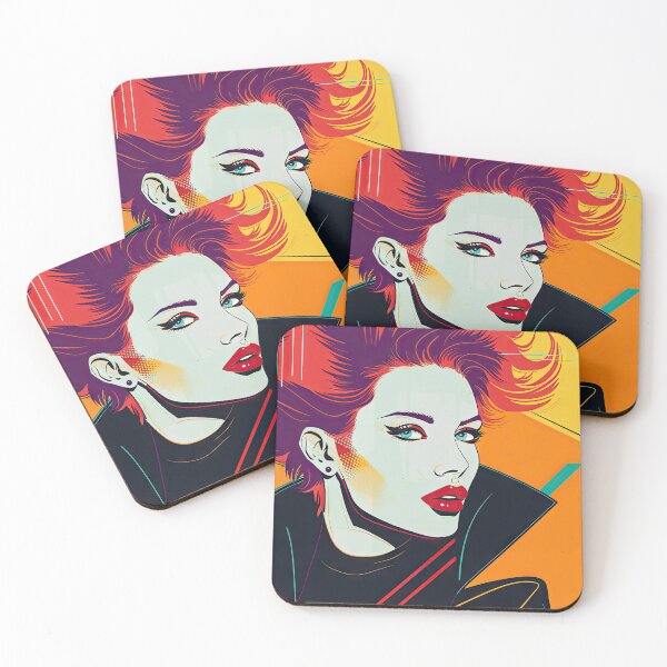 Item preview, Amber - Ode to Patrick Nagel designed and sold by TinyRed SpiralArt.