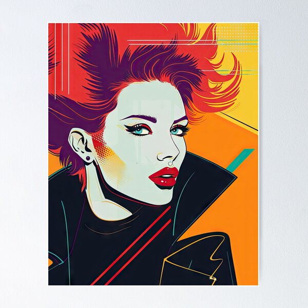 Artikelvorschau, Amber - Ode an Patrick Nagel entworfen und verkauft von TinyRed SpiralArt.
