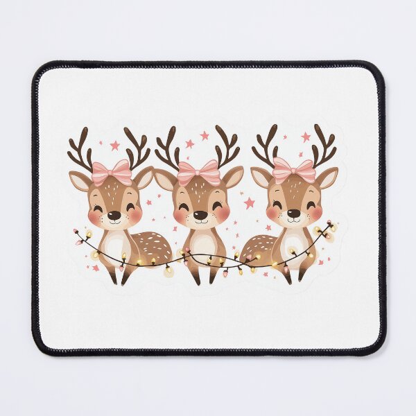 Item preview, Cute Christmas Reindeer Trio with Fairy Lights and Bows Sticker designed and sold by Liseri.