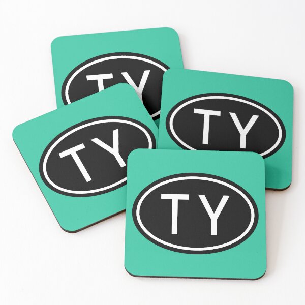 Item preview, TY Initials Monogram Oval White Letters designed and sold by Jeallan Designs.