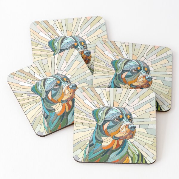 Item preview, Rottweiler dog - mosaic art designed and sold by k9printart.