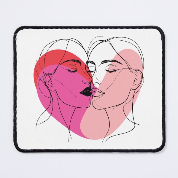 Item preview, Queer Love - Artistic Intimacy Lineart - Black, Pink & Red designed and sold by hojhojart.