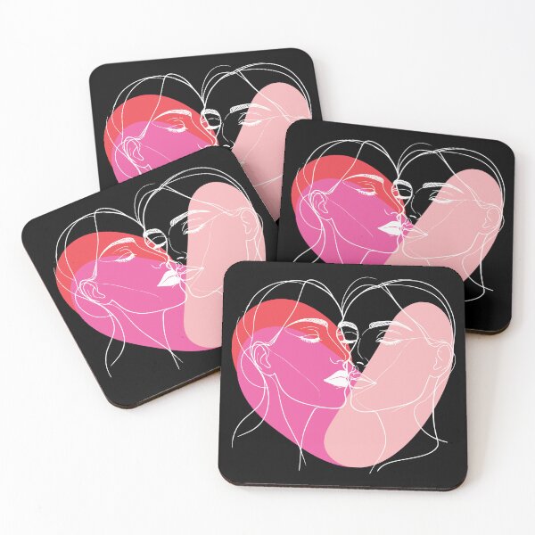 Item preview, Queer Love - Artistic Intimacy Lineart - White, Pink & Red designed and sold by hojhojart.