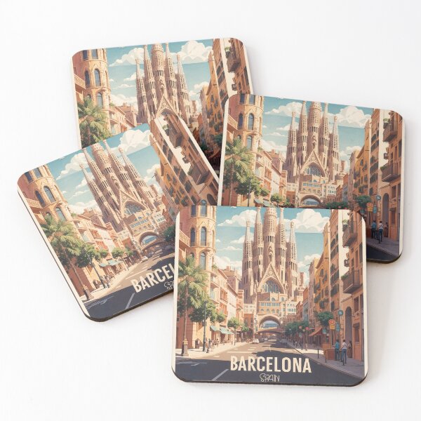 Item preview, Vintage Barcelona Travel Poster: Explore Spanish Beauty designed and sold by Ceemko's Vintage Corner.