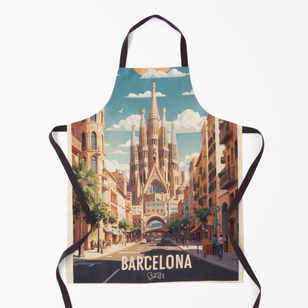 Item preview, Vintage Barcelona Travel Poster: Explore Spanish Beauty designed and sold by Ceemko's Vintage Corner.