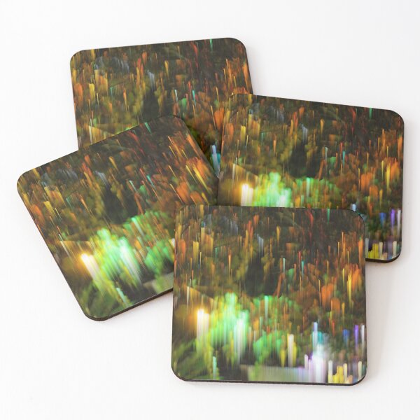 Item preview, Blurred focus image of multi-colored lights attached to a tree. designed and sold by KinImageCraft.