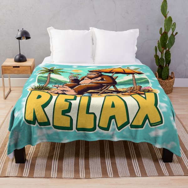 Item preview, Redbubble Cozy Holidays Design Challenge- Bigfoot relaxing on the beach designed and sold by PapaSquatch.