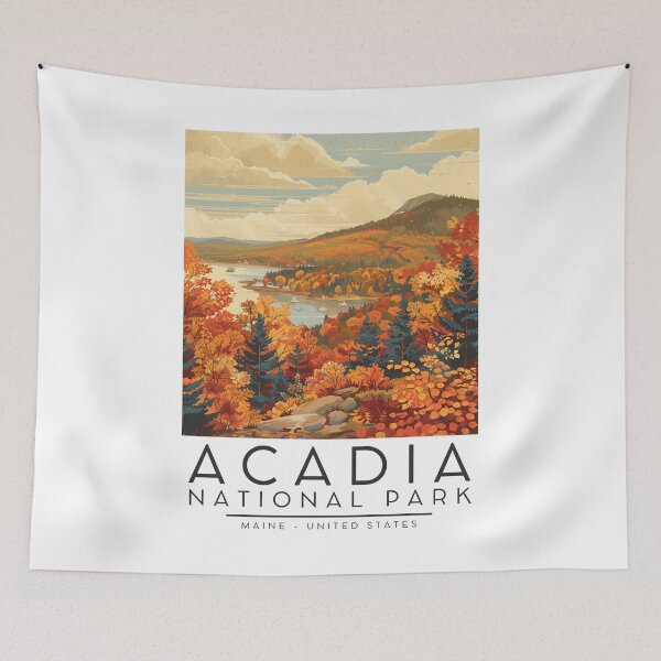 Item preview, A Vintage Illustration of Acadia National Park - Maine - US designed and sold by GoodOldVintage.