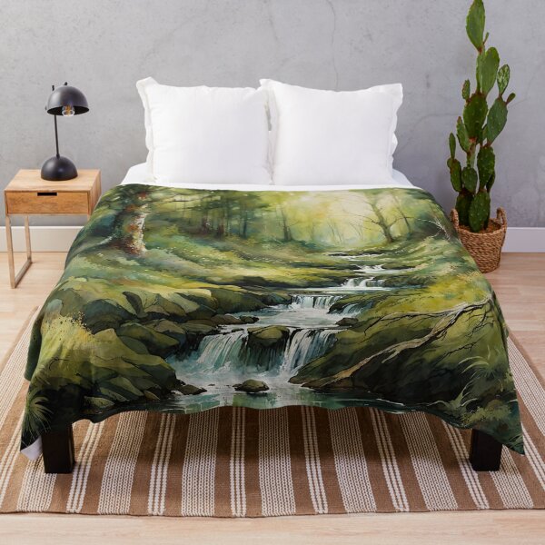 Item preview, Watercolor Landscape - Lush Forest - Made with AI designed and sold by AVoidoid.
