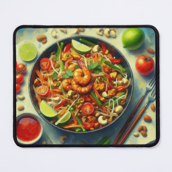 Item preview, Vegan Pad Thai Impressionism Art Style designed and sold by artofuniverse.