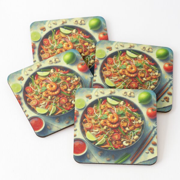Item preview, Vegan Pad Thai Impressionism Art Style designed and sold by artofuniverse.