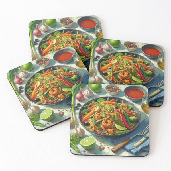 Item preview, Vegan Pad Thai Impressionism Art Style designed and sold by artofuniverse.