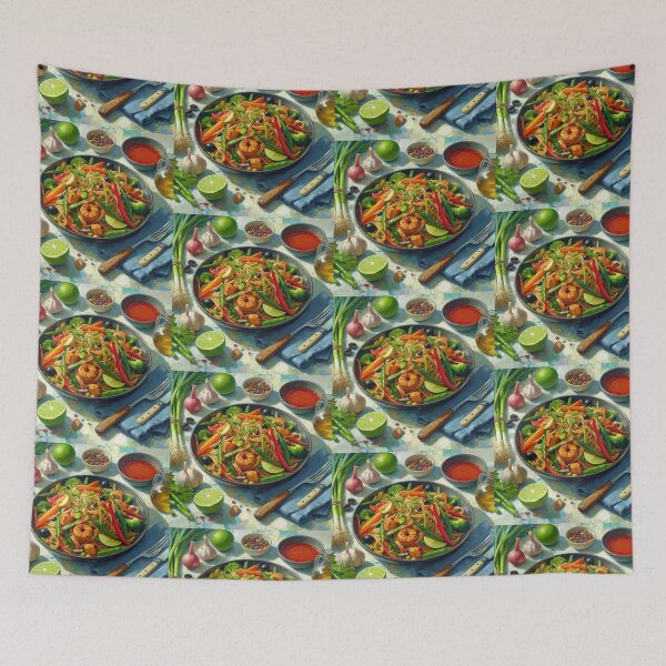 Item preview, Vegan Pad Thai Impressionism Art Style designed and sold by artofuniverse.